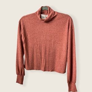 SELFIE Turtle Neck Long Sleeves Crop Top Size Small BNWT